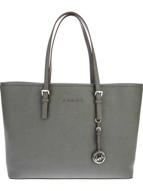 michael kors grey tote bag|Michael Kors large monogram tote.